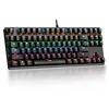 Clavier mécanique pour jeu vidéo teclo mecanico, clavier rétro-éclairé RGB, avec interrupteur 87 touches bleu, rétro-éclairage pour PC portable ► Photo 1/6