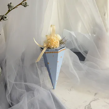 

10pcs ice cream shapen boxes cardboard delicate with decoration 14.5x7x4cm wedding jewelry display packaging dust-quality boxes