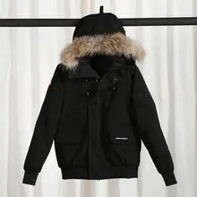 Мужской и женский пуховик, короткие куртки-пуховики из канадского утиного пуха, пальто, водонепроницаемый натуральный мех, толстая зимняя-40 ℃, мужская и женская одежда shelter