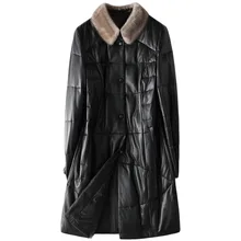 Aliexpress - Winter Parkas Classic Black Mink Fur Collar Down Jacket Autumn New Sheepskin Genuine Leather Coat for Women Casual Loose Jackets