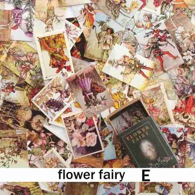 Retro Flower Fairy Small Collection Book Handbook Material Scrapbooking DIY Litmus Paper Pack Collage Paper Collage Mat D2K9