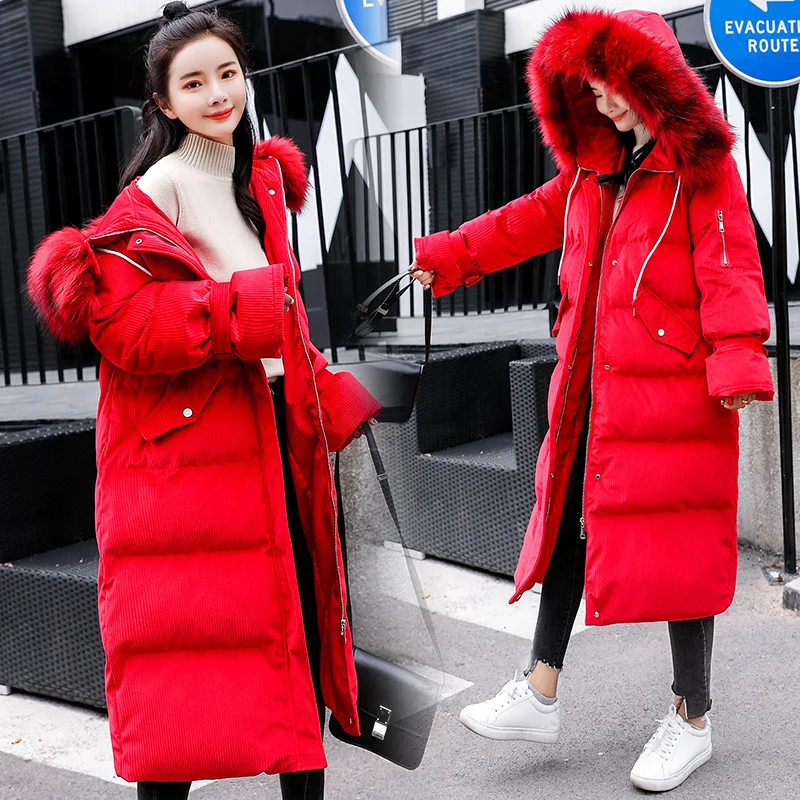 

Thick Velvet Cotton Coat Women's Winter over-the-Knee Long Coat 2019 New Style Korean-style Loose-Fit Cotton-padded Clothes Casu