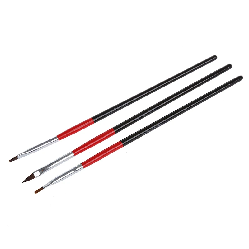 3 X Acrylic UV Gel Nail False Tips Builder Brush Pen
