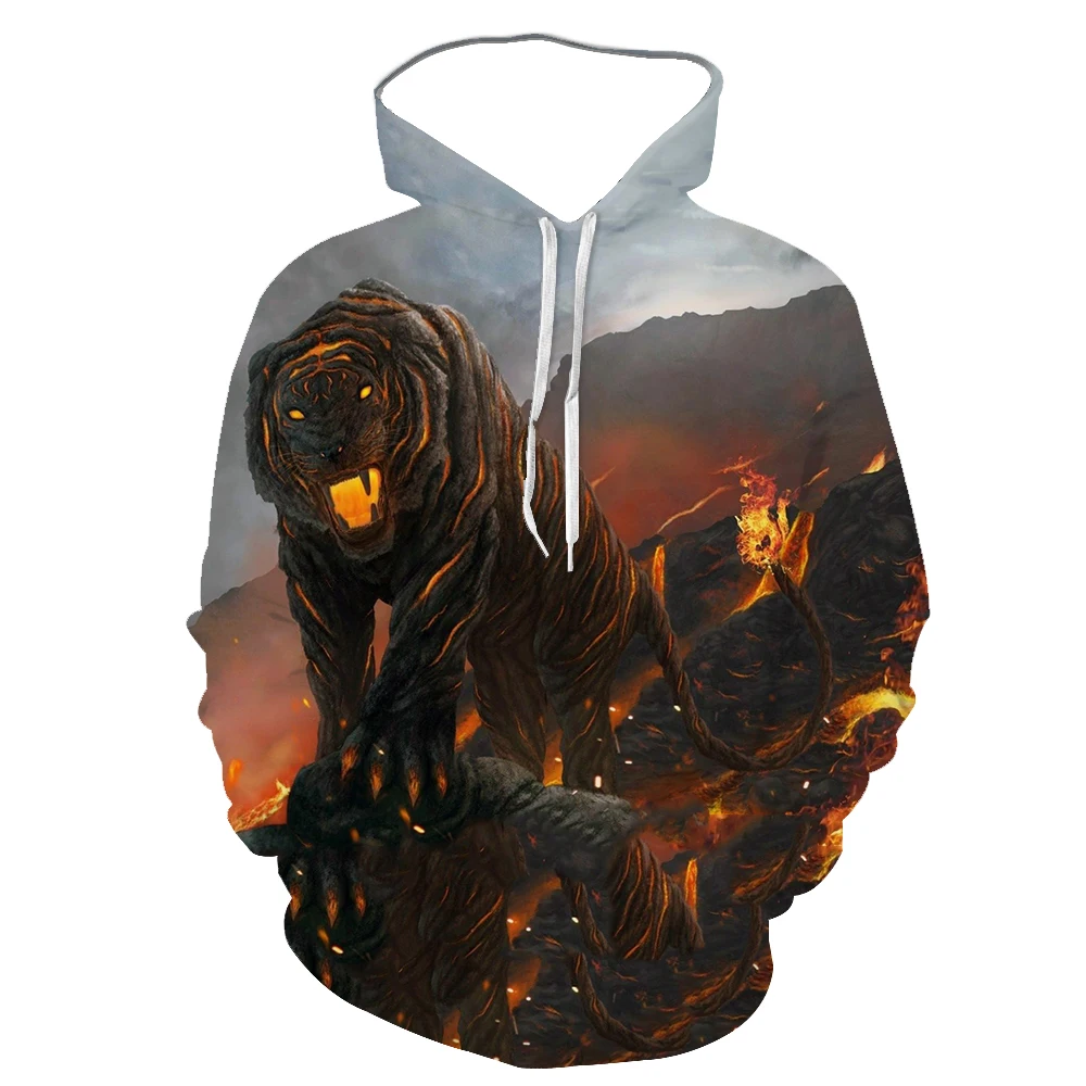 

2020 Long-sleeved Baseball Uniform New 3D Three-dimensional Monster Peripheral Pattern Digital Printing Hooded