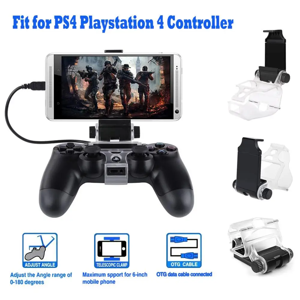 

PS4 Smart Phone Clip Clamp Stand Bracket Accessories for PlayStation 4/Slim/Pro Dualshock 4 Controller Holder Joystick PS4 Mount