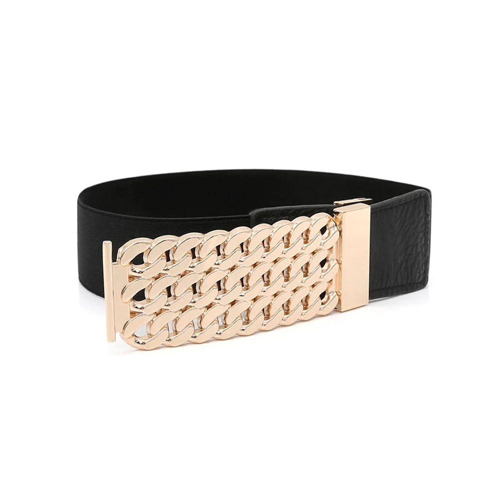 [AETRENDS] Women Elastic Stretchy Retro Wide Waist Cinch Belt D-0116