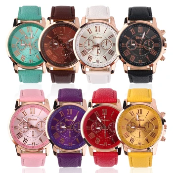 

GENBOLI Unisex Men Male Casual Stylish Numerals Faux Leather Quartz Watch Montre femme Fashion Brand Women Watches Relojes Mujer