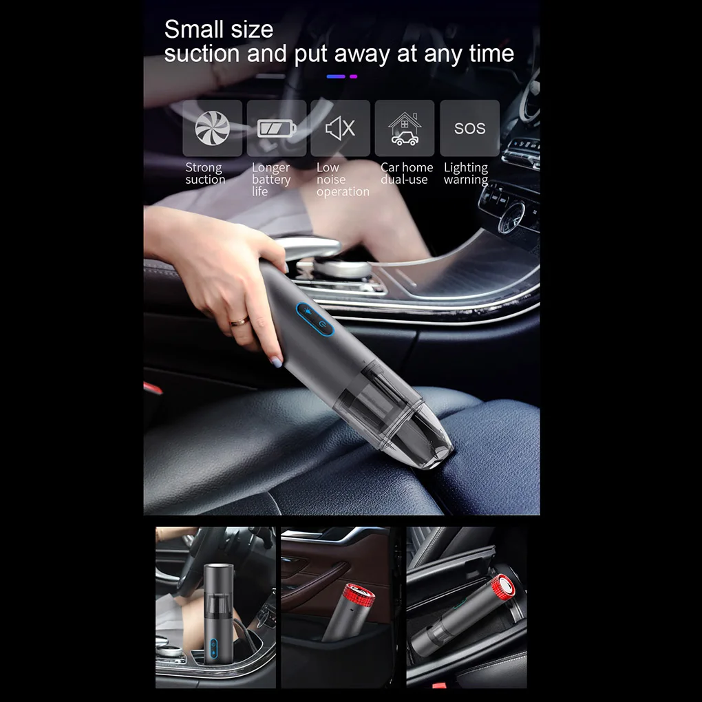 Car Vacuum Cleaner Portable Wireless Handheld Auto Vacuum Cleaner Robot for Car Interior & Home & Computer Cleaning