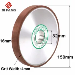 Disco triturador de diamante paralelo 150mm 150, para lixar fresas, aço de tungstênio, ferramentas rotativas abrasivas