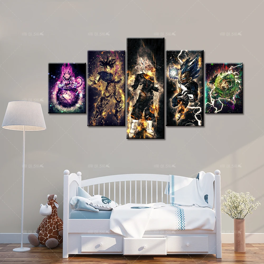 Anime-Poster-Super-Saiyan-Goku-Vegeta-Character-Mural-Dragon-Ball-Z-Wall-Art-Canvas-Painting-5 (2)
