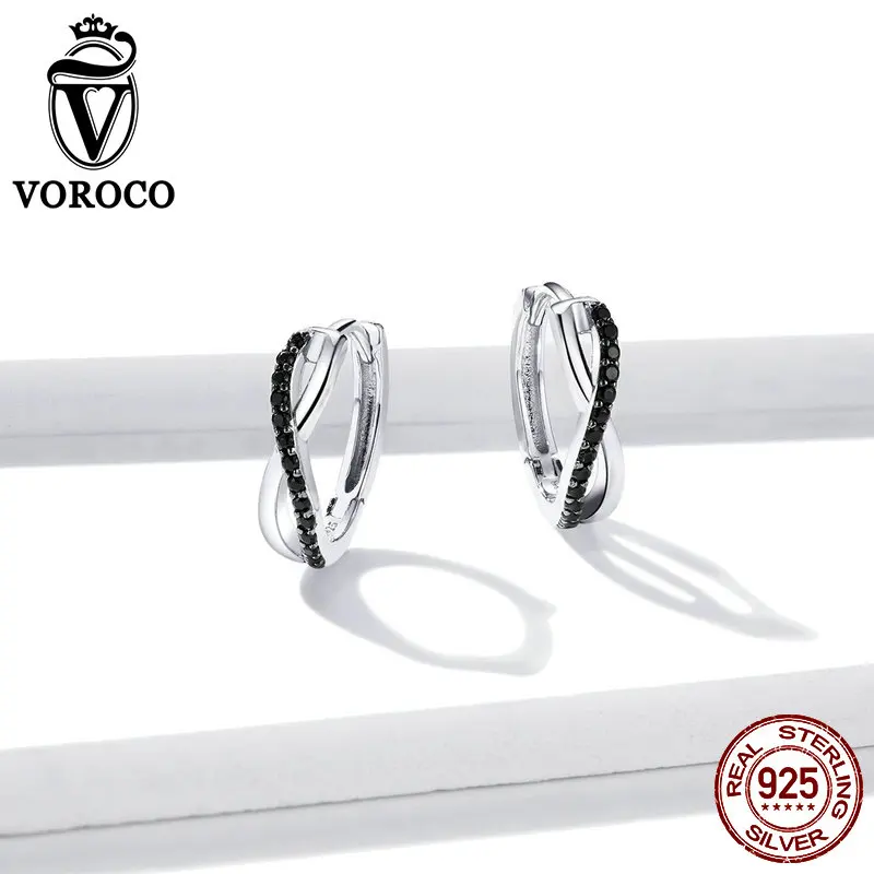 Серьги-гвоздики VOROCO из стерлингового серебра 925 пробы с тканым символом