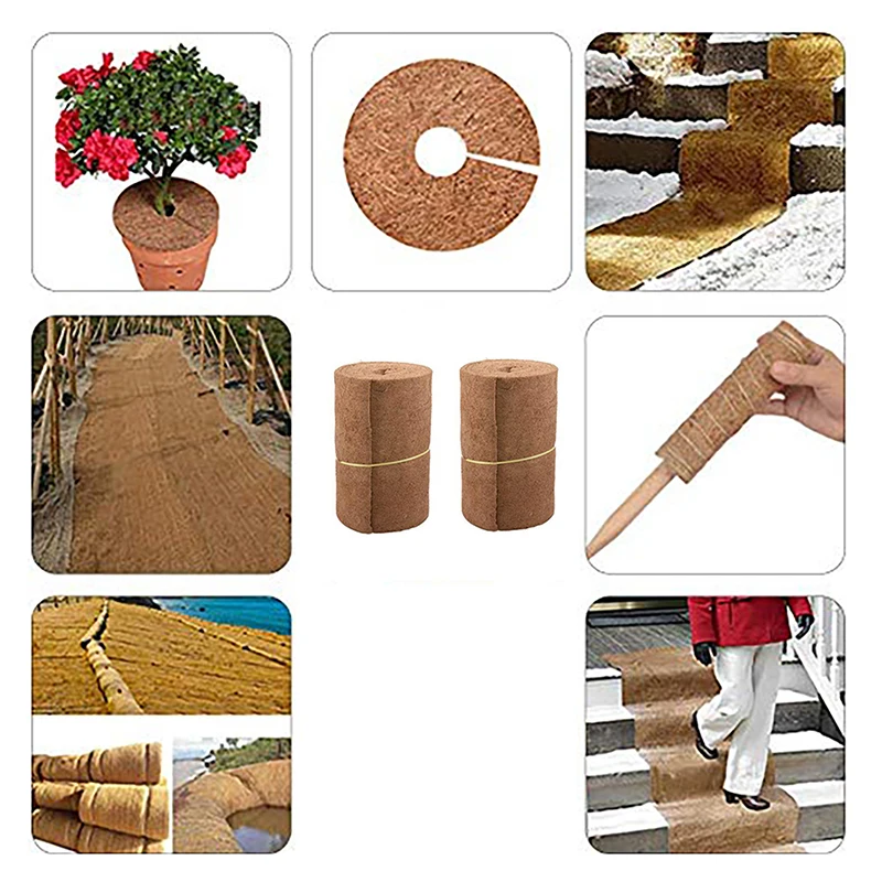 3 Size Natural Coconut Palm Fiber Liner Bulk Roll Mat Carpet Flower Basket Flowerpot Wall Basket Pet Reptile Carpet