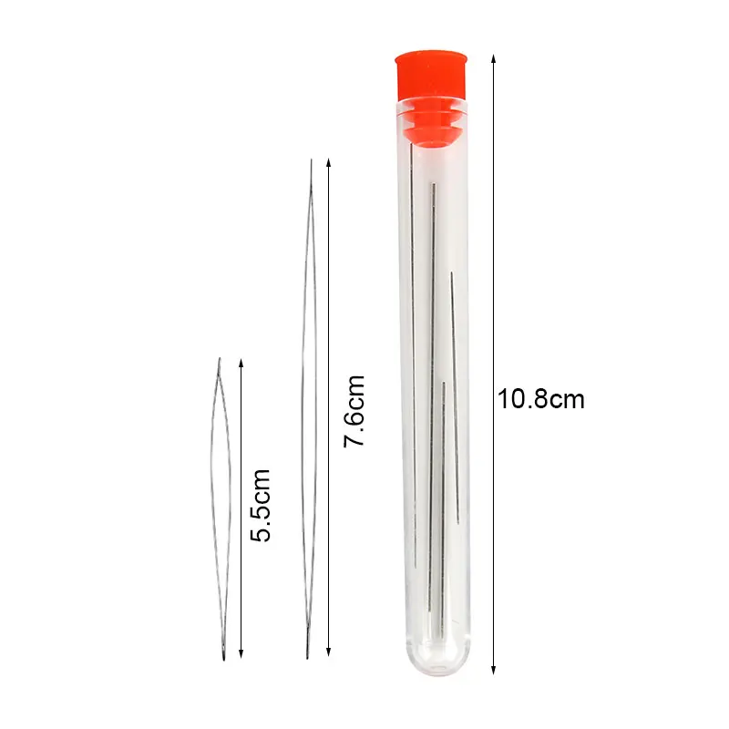 오픈 빅 아이 구슬 바늘 구슬 목걸이 팔찌 도구, 스테인레스 스틸, 셀프 스레딩 바늘 핀 보석 용품, 1 세트
