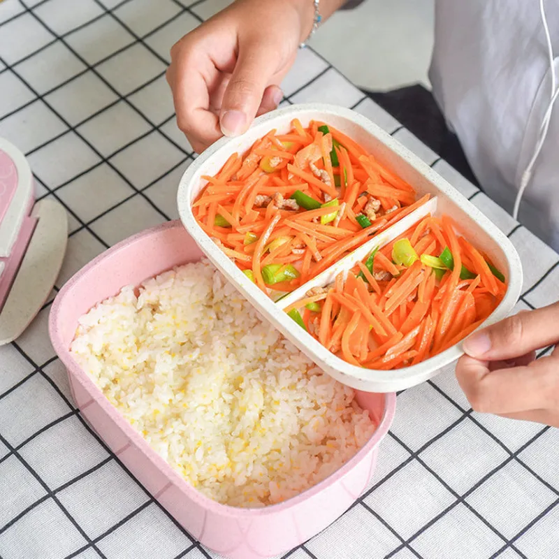 

Eco-Friendly Microwave Bento Box Wheat Straw Child Lunch Box Leak-Proof Bento Lunch Box For Kids School Food Container Dropship