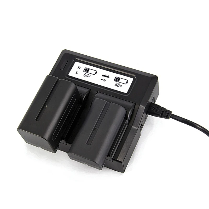 Интеллигентая(ый) 2-Батарея LCD Dual charger для sony NP-F970 F960 F950 F770 F750 F550 зарядное устройство для камеры DC8.4V/1.8A Нормальный/Быстрая зарядка
