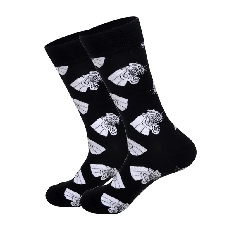 Хлопчатобумажные мужские носки в стиле хип-хоп LIONZONE забавные носки с круглым вырезом женские носки с изображением животных, кошек, еды новые подарочные носки на весну-осень-зиму - Цвет: Tiger