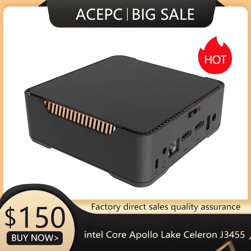 Мини ПК AK3V с windows 10 intel Core Apollo Lake Celeron J3455 2 5 дюйма HDD до ТБ BT 4 Wi Fi ГБ/5 Гб|Мини ПК| |