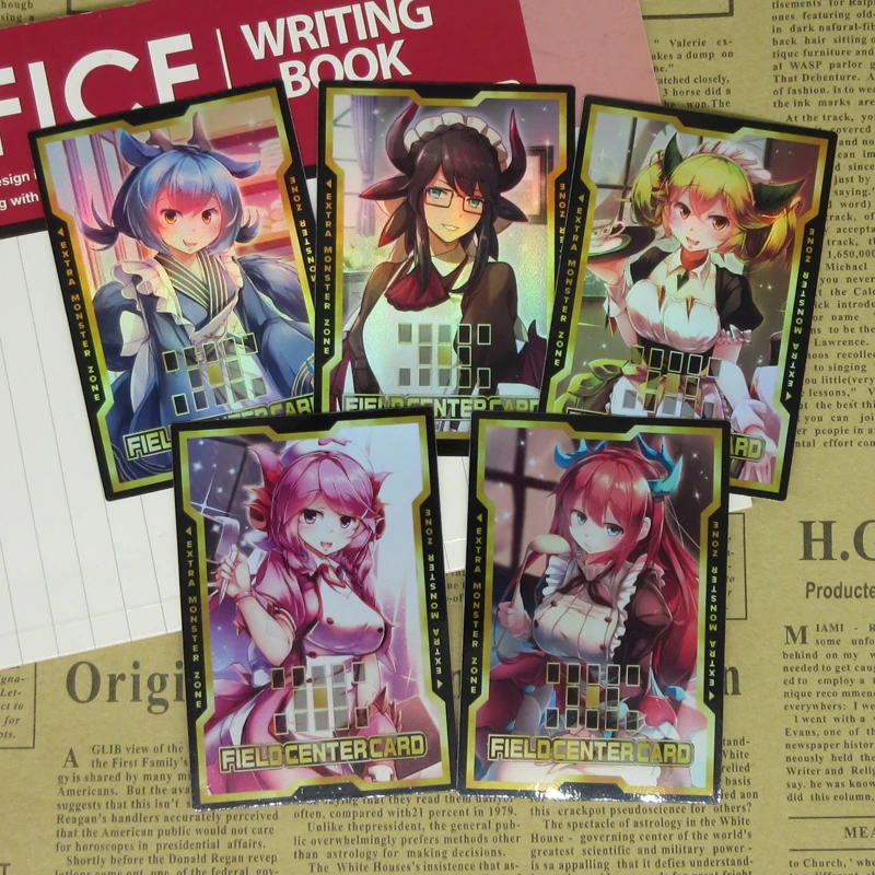 5 шт./компл. Yugioh Dragonmaid поле центр карты Nasary Tillroo Хаски моющая жидкость Parla TCG контактной Дракон горничной на заказ Фольга карты