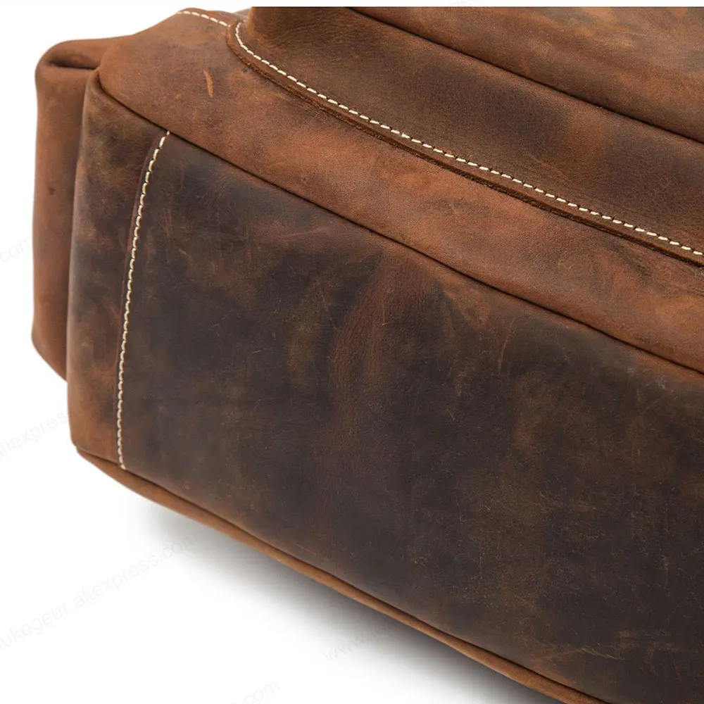 Genuine Leather Backpack Women Vintage Style Backbags Big Capacity Real Material School Bags for Teenager