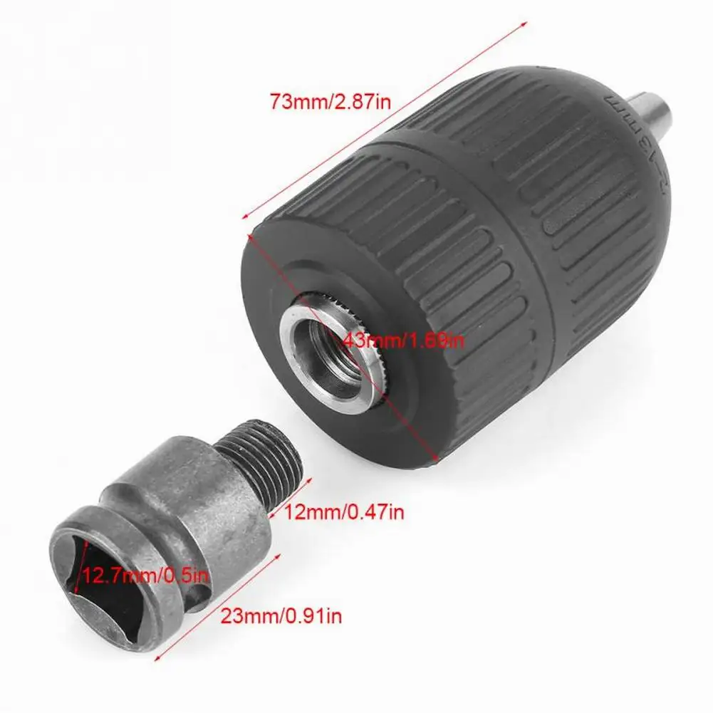 2-13mm 1/2-20UNF with 12 Chuck Adaptor Self-locking Keyless Electric Drill Chuck for Impact Wrench Conversion Tools Set Holder