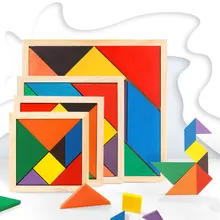 Tangram en bois, jouets éducatifs pour enfants, Puzzle de couleur pour le développement intellectuel de la maternelle
