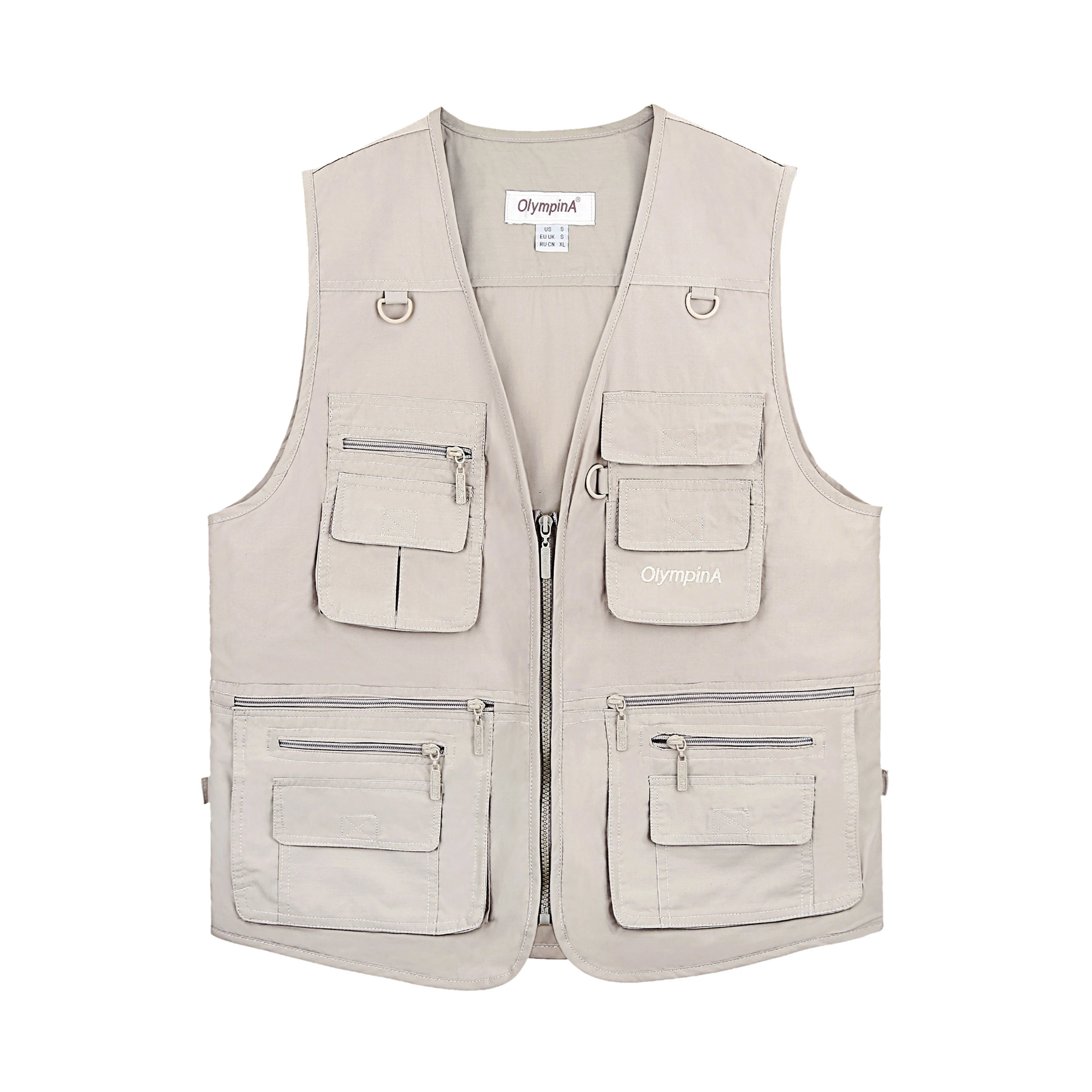 Spanye Mens Fishing Vest Alive Outerwear Multi-Pocket Vests Casual Work Sleeveless Jacket 