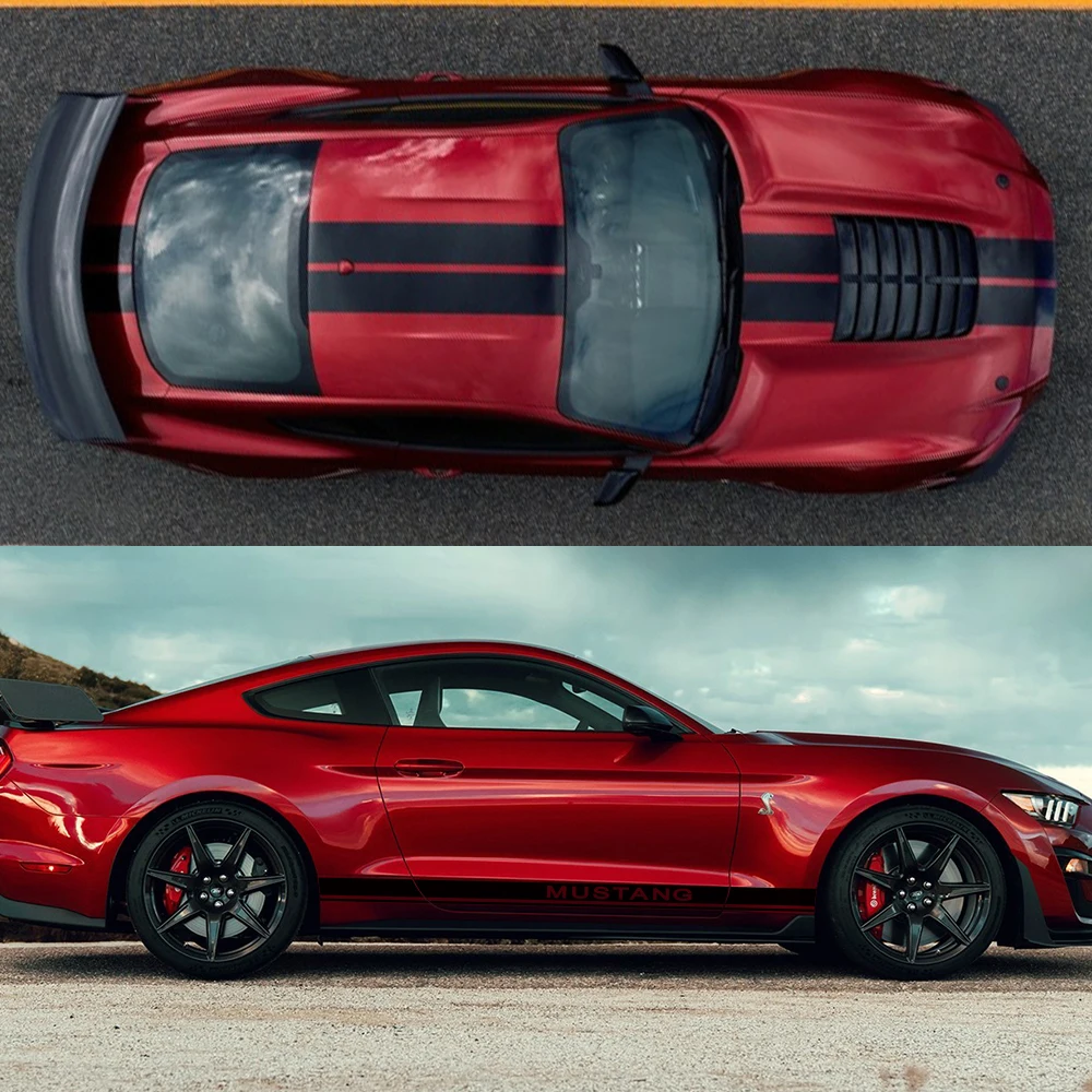 Автомобильные наклейки на весь Кузов для Ford Mustang Авто длинные боковые полосы наклейки виниловая пленка стильные Автомобили DIY тюнинг автомобильные аксессуары