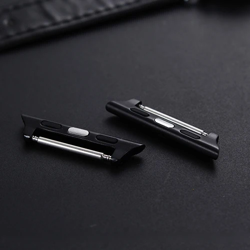 black B Connector Adapter for apple watch band 44mm 40mm 42mm 38mm iWatch 5 4 3 2 Stainless Steel Metal Adapter Tool watch Accessories - Цвет ремешка: black B
