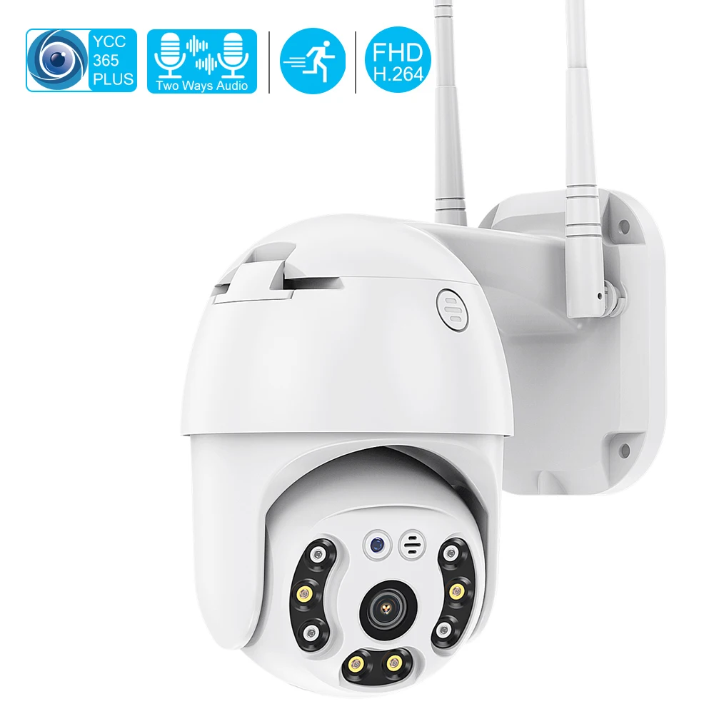 YCC365 AI Mode 1080P наружная PTZ камера с двумя способами аудио Wifi ip автоматическим