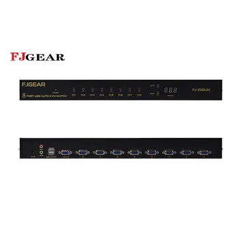 

8 Ports VGA Audio KVM Switch Plastic 4x1 USB Display with Cables1920*1440 resolution for computer mouse game