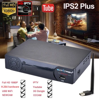

Satxtrem IP-S2 Plus DVB-S2 Satellite Receiver Decoder TV Tuner Satellite Box + USB WiFi H.264 HD Support IPTV Cline Newcam 1080P