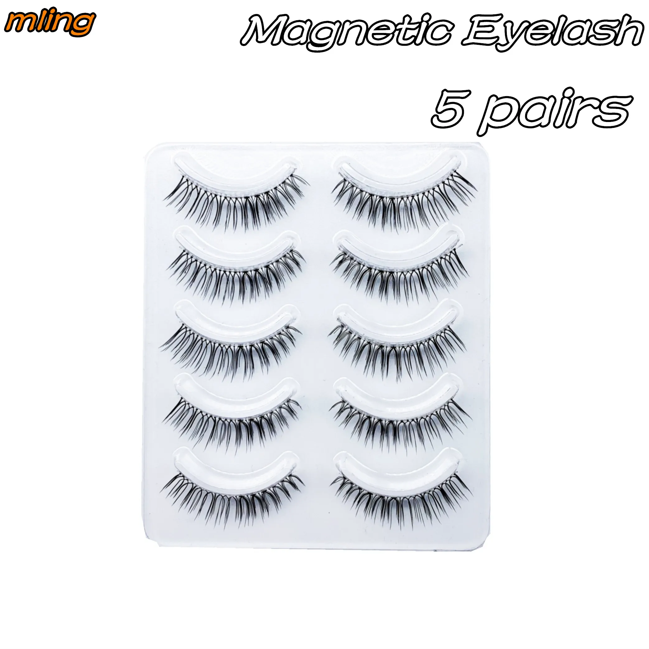 5 pairs Eyelash Clear Band Waterproof False Eyelashes Beauty