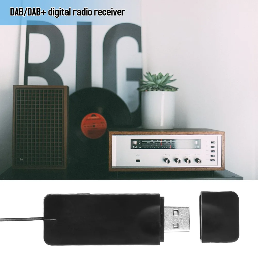 Usb-ключ DAB/DAB+ радиоприемник черный пластиковый материал радиоприемник