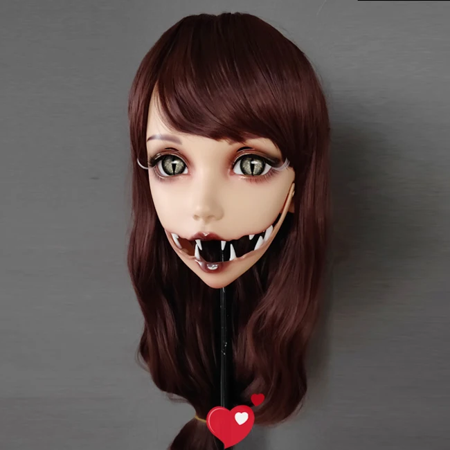 Mei) женская маска Kigurumi со змеиным узором для девочек, полуголова кигуруми, BJD глаза в стиле японского аниме, ролевая маска Лолиты, кроссдресс, кукла