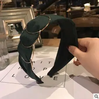30 шт./Партия DIY мульти простые ткани золотой круг крест повязка на голову Сращивание широкая повязка для волос Инструменты для укладки аксессуар HA906