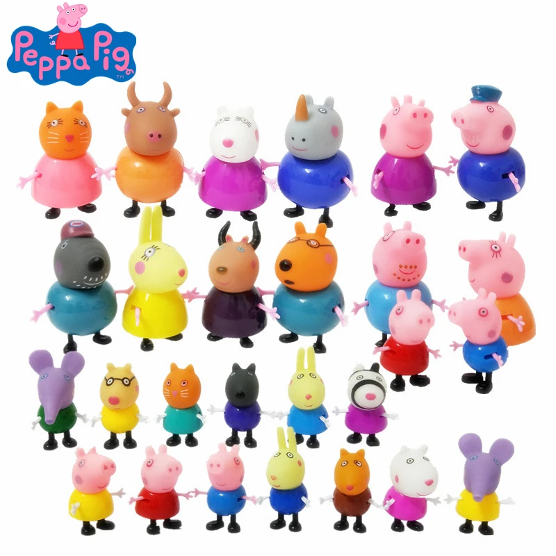 Peppa cochon petite fille Peggy jouet poupée ensemble Action Figure Anime jouet modèle dessin animé famille amis cochon fête poupée enfant cadeau de noël (lot de 25)