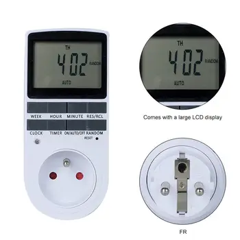 

Digital Big Screen Timer Switch Socket Timer Power Meter Electronic Outlet Socket Programmable Setting for Kitchen