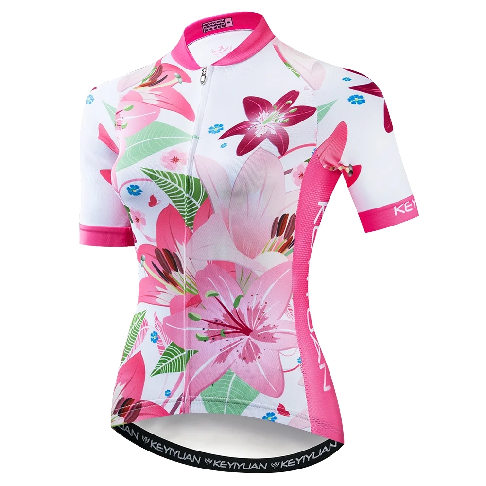 thumbnail image 1 of 2023 KEYIYUAN Camiseta de ciclismo divertida para mujer, camiseta de manga corta de verano para bicicleta de montaña, ropa para bicicleta, camiseta de carreras, maillot Velo, 1 of 5