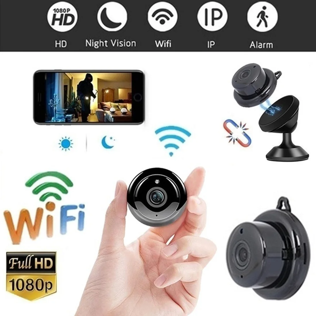 

2019 Wireless Mini IP Camera 1080P HD IR Night Vision Micro Camera Home Security surveillance WiFi Camera Motion Baby Monitor