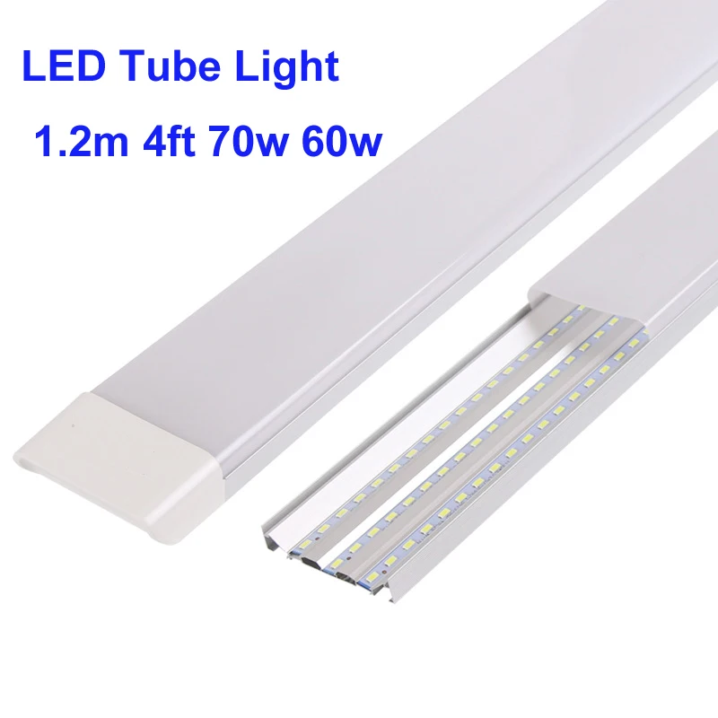 Lampe structurels ente à LED, tube plat, super luminosité, 3 LED linéaires, 120cm, 1200mm, 4 pieds, 54W, 4 pieds, 3 pieds