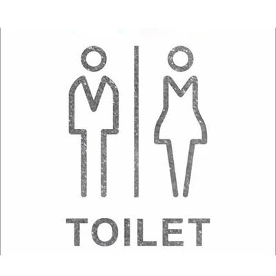 Silver Toilet Самоклеющиеся туалет для мужчин и женщин, туалет, знак на дверь, 18,5x12 см, органические стеклянные акриловые - Цвет: Silver Toilet