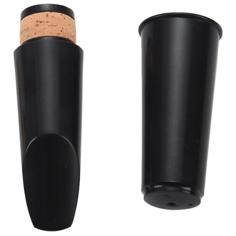 Black Plastic B Flat Clarinet Mouthpiece & Cap Clamp Woodwind Instruments P7D8 