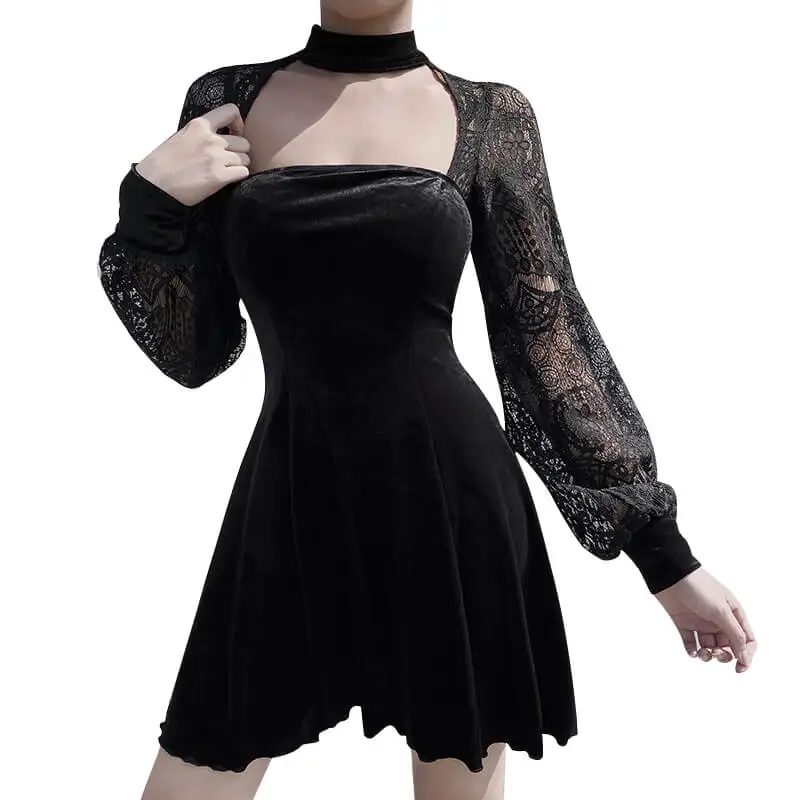 Женская трикотажная юбка с длинным рукавом и завышенной талией, сексуальная юбка для девушек - Цвет: Черный