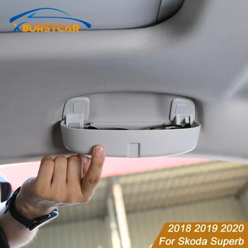 

Xburstcar Car Glasses Box Storage Holder Boxes Sunglasses Case Fit for Skoda Superb 2018 2019 2020 Interior Accessories