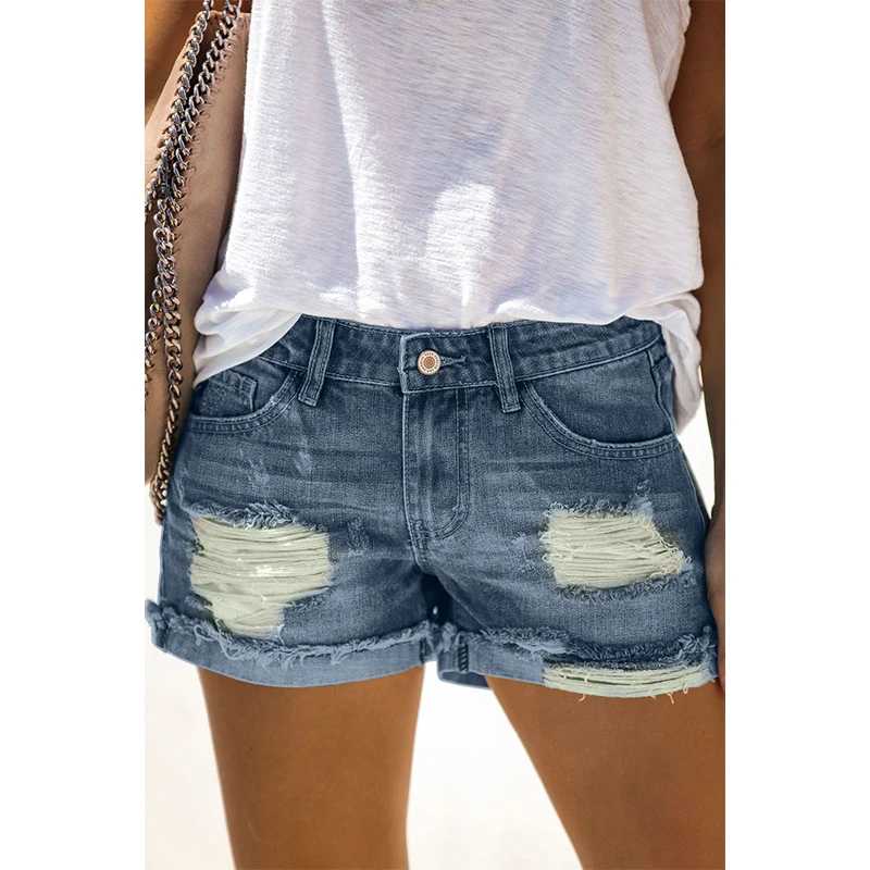 faded denim shorts