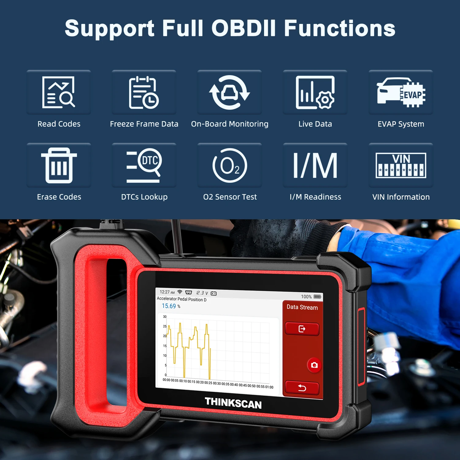 car battery charger price THINKCAR Thinkscan Plus S7 OBD2 Diagnostic Scanner Multi Systems Scan Tool 5 Reset OBDII Code Reader OBD 2 Automotive Scanner car inspection equipment for sale