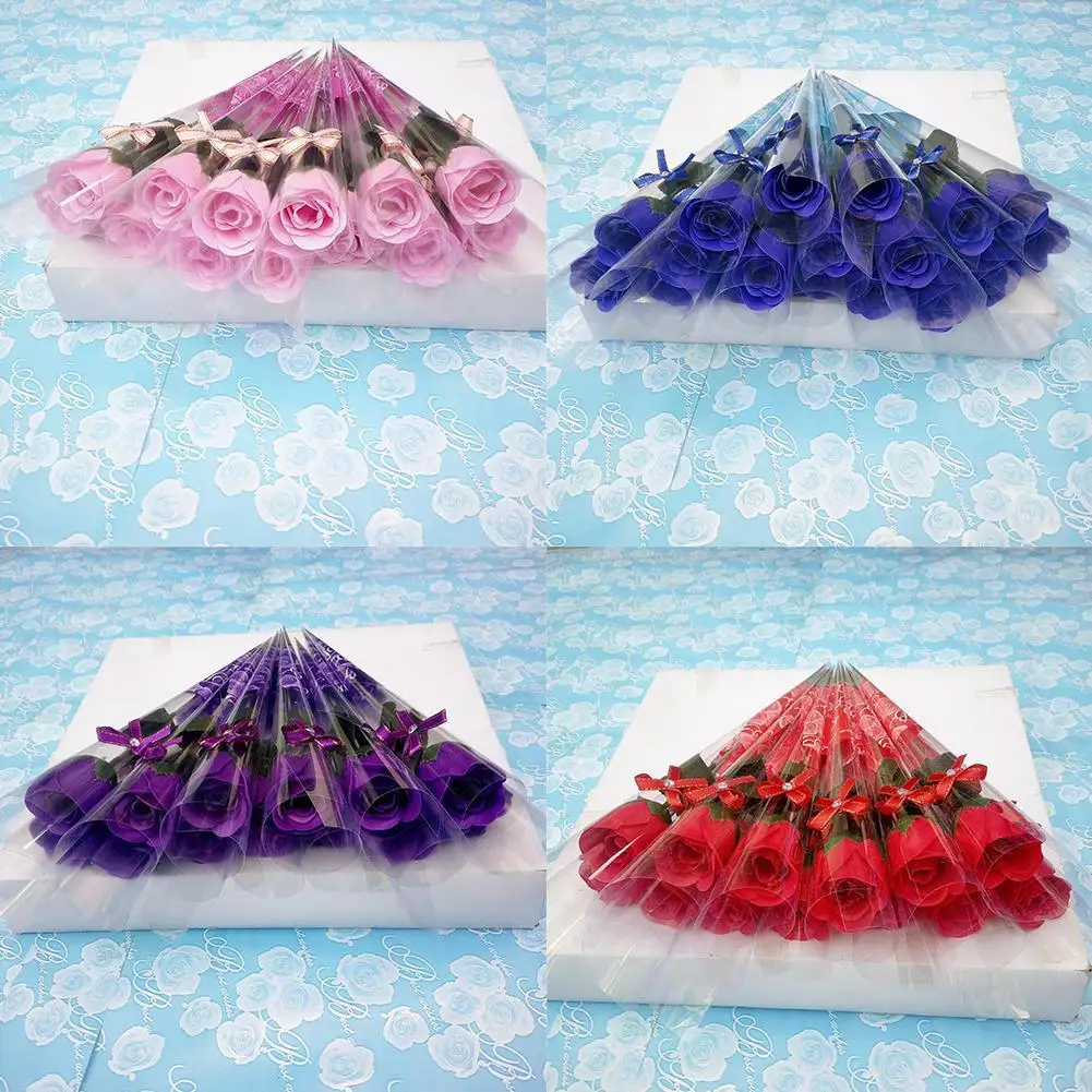 10x Artificial Fake-Soap Rose Flower Valentines Day Anniversary Wedding Gift