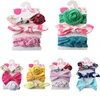 3 pièces/ensemble bébé bandeau à fleurs couleur unie point imprimé rose nœuds nouveau-né bébé fille bandeau cheveux accessoires filles Turban ► Photo 3/6