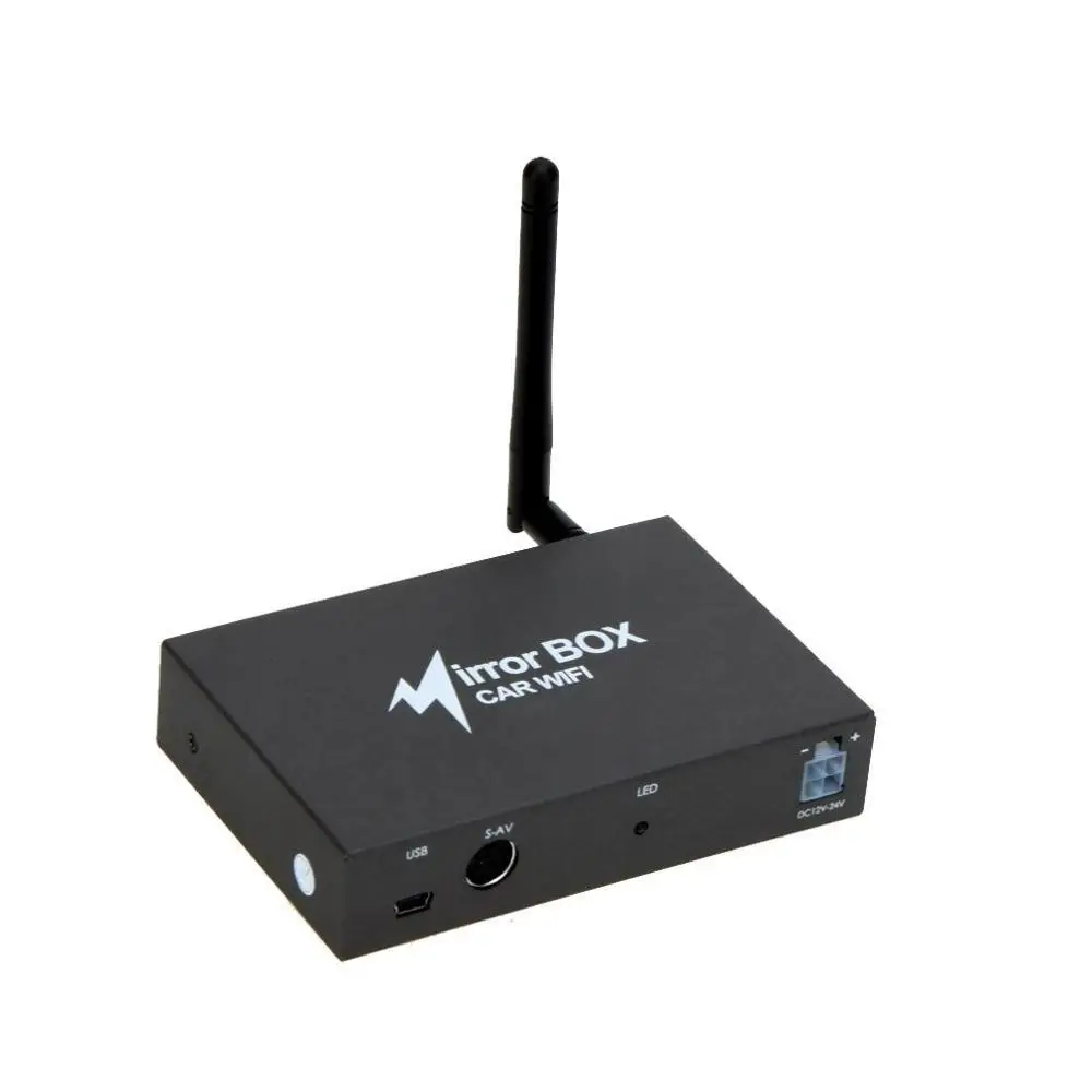 

Car WIFI Mirror Box for Android iOS Mobile Phone Navigation to LCD Monitors Universal A/V Mirror Converter 2.4G