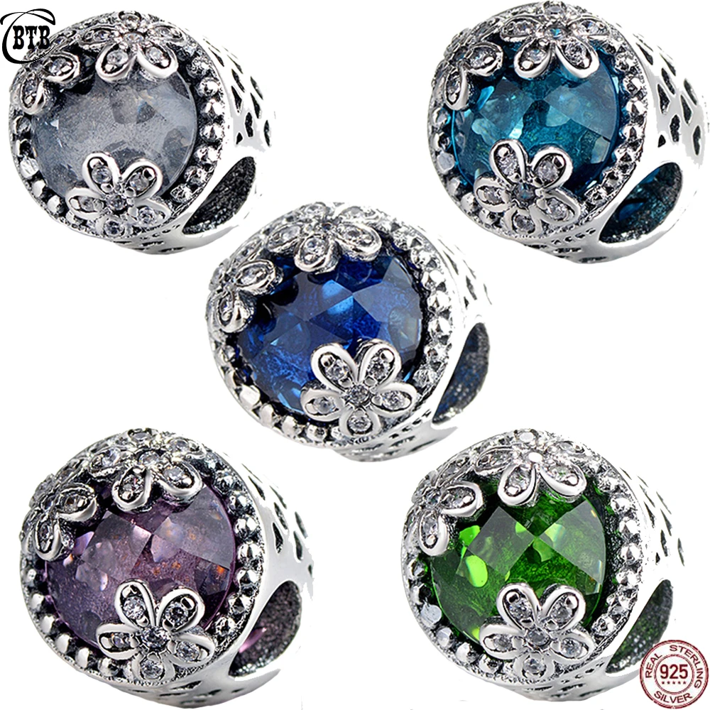 

Classical 925 Sterling Silver Bead Opal Round Charms Beads fit Women Bracelets Necklaces DIY Jewelry Making Accessories